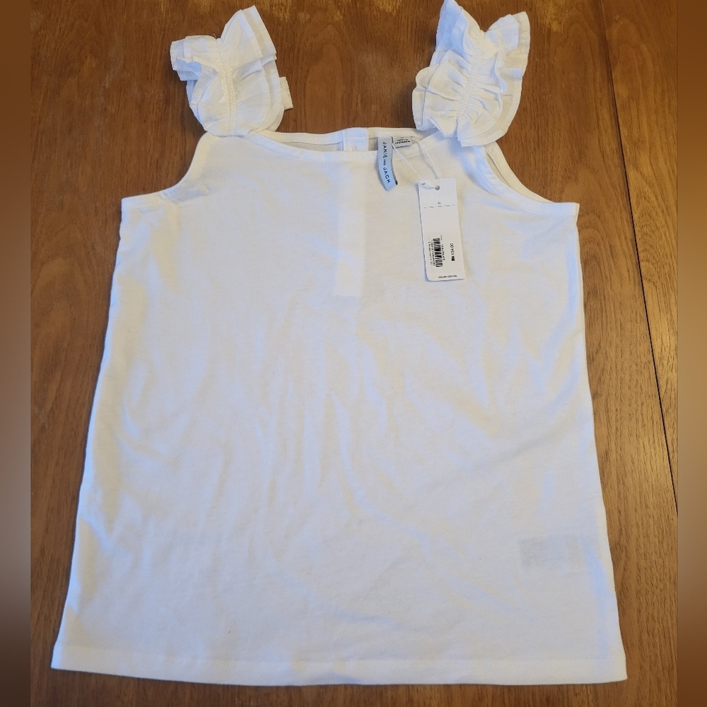 NWT Janie and Jack white tank top - size 12
